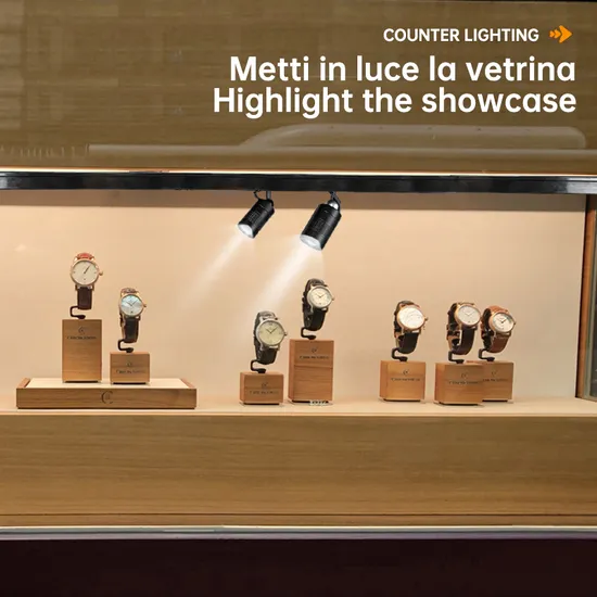 Adjustable Focus Mini Magnetic LED Track Light, Small Spotlight for Jewelry Museum Display Cabinet 